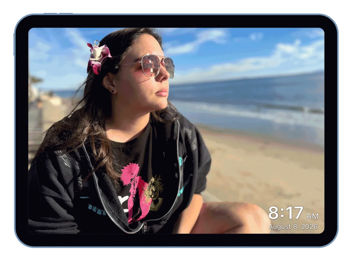 Clock and date overlay in Encore Frame